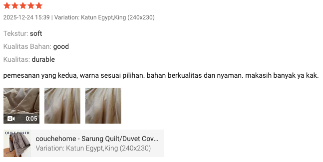 Review pelanggan Couche Home